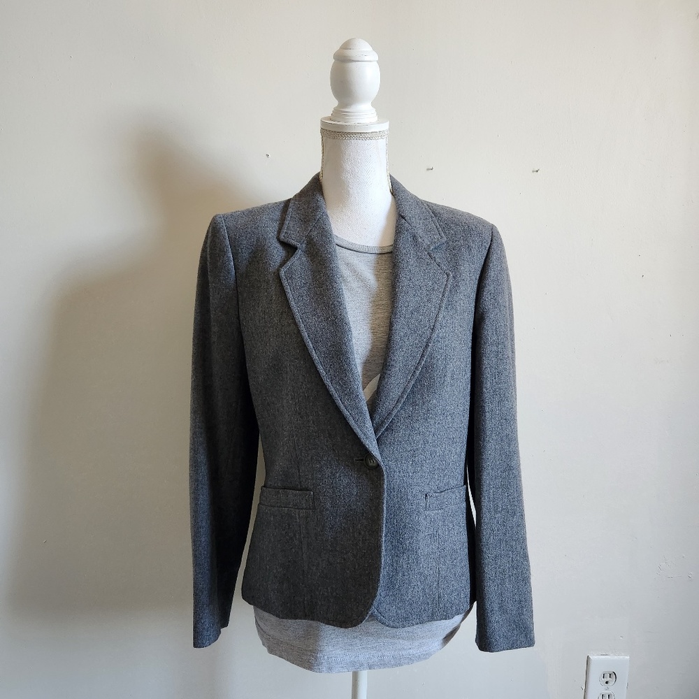 Pendleton Wool Blazer Gray With Shoulder Pads - image 1
